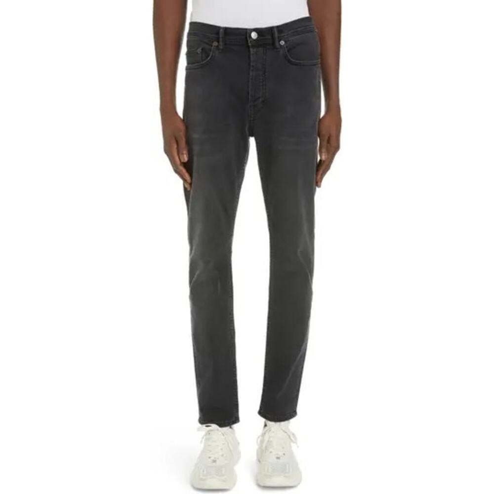 Acne Studios River Slim Tapered Washed Black Denim Jeans Size 32x34